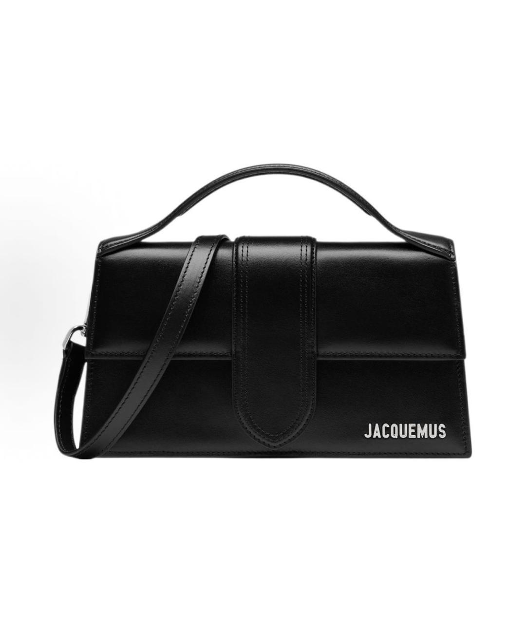 JACQUEMUS Черная кожаная сумка с короткими ручками, фото 6