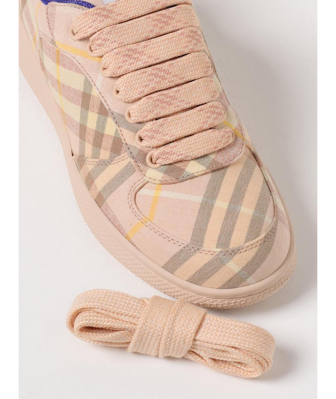BURBERRY Бежевые текстильные кроссовки, фото 4
