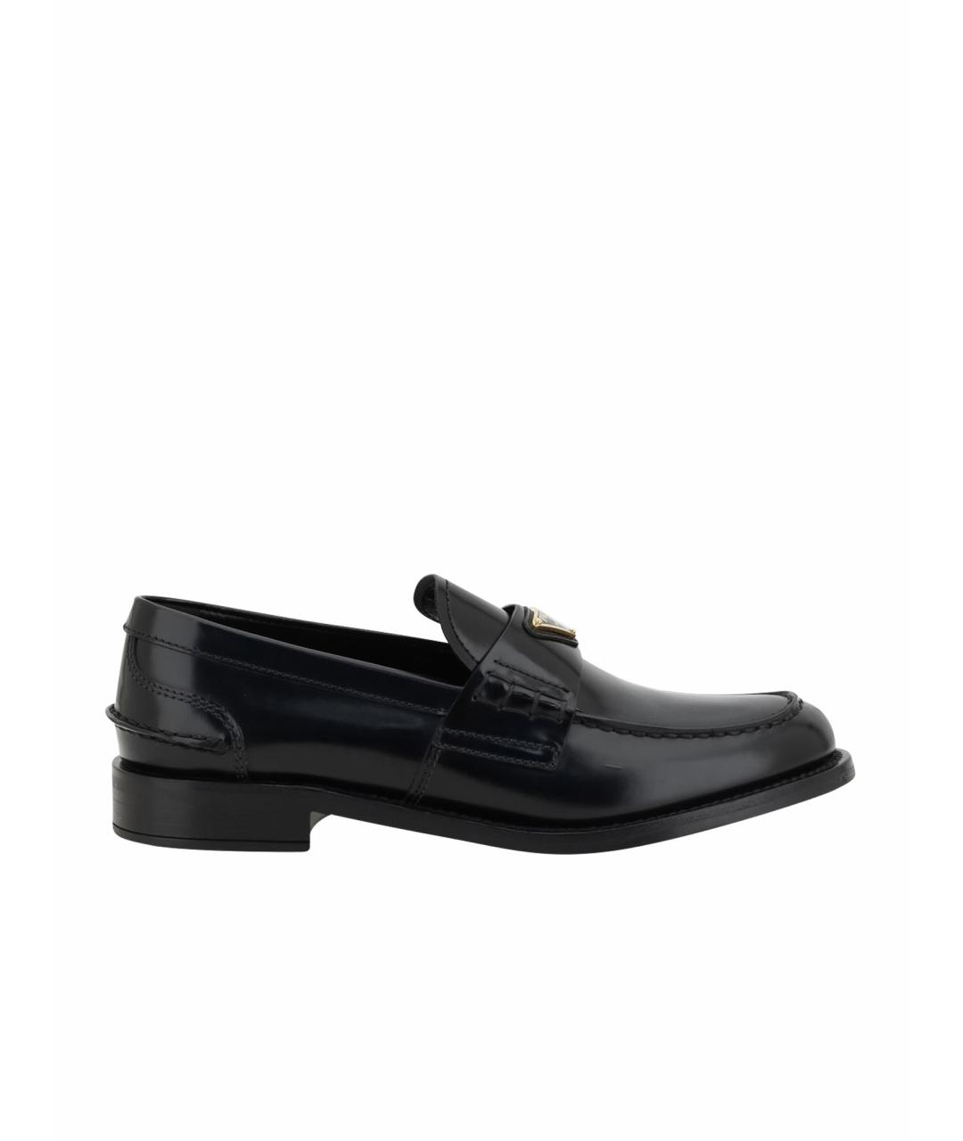PRADA Черные кожаные лоферы, фото 1