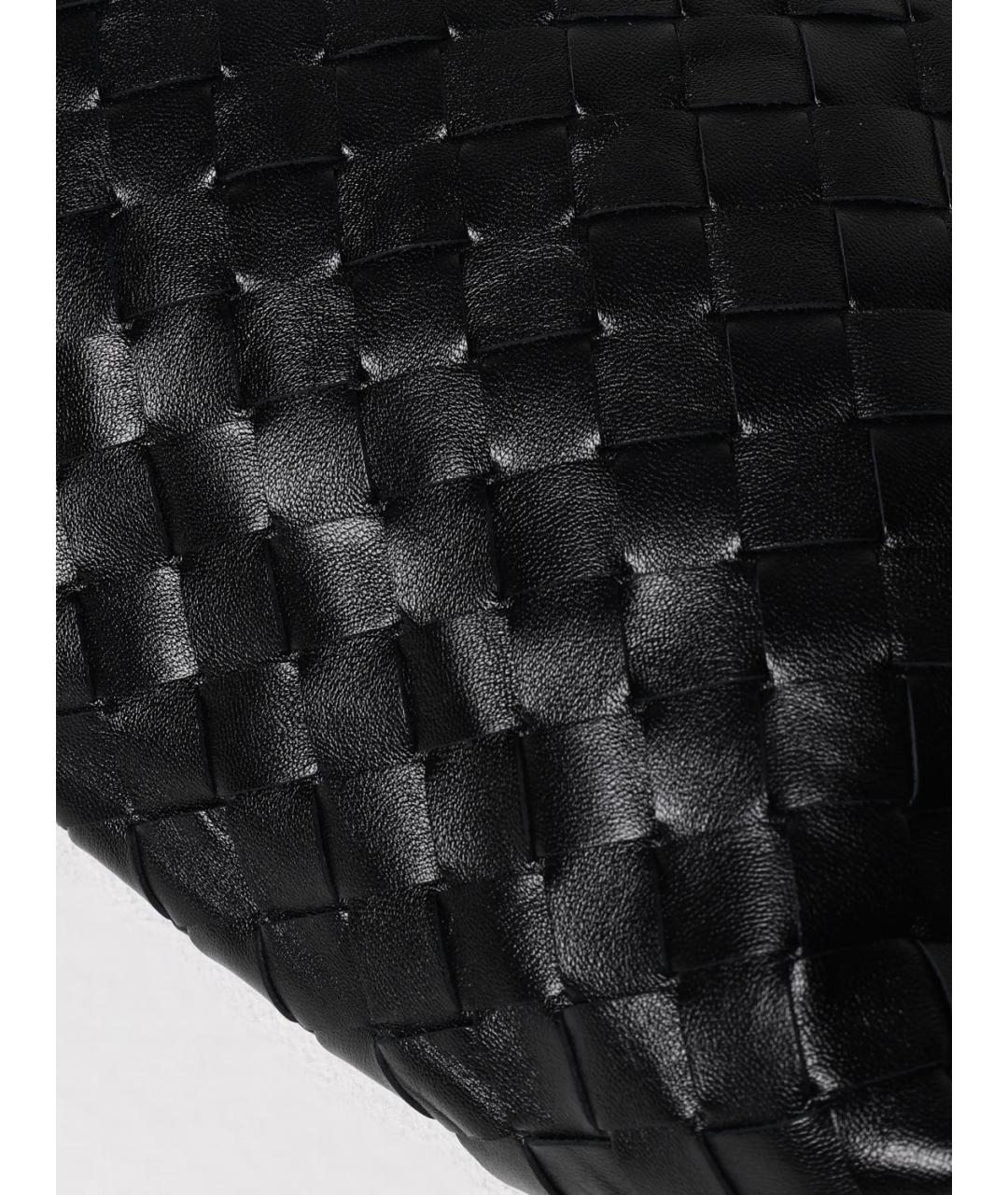 BOTTEGA VENETA Черная кожаная сумка через плечо, фото 3