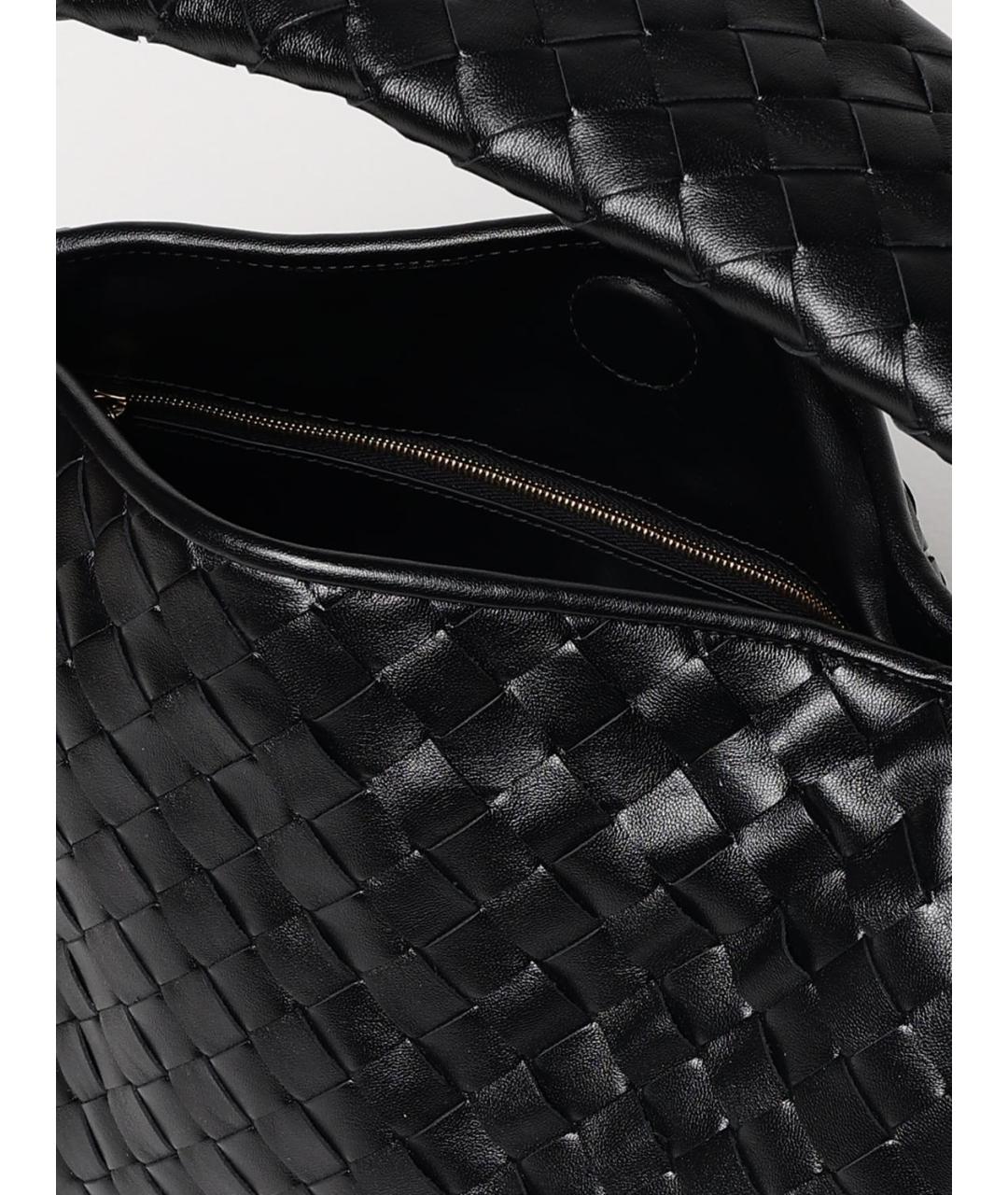 BOTTEGA VENETA Черная кожаная сумка через плечо, фото 4