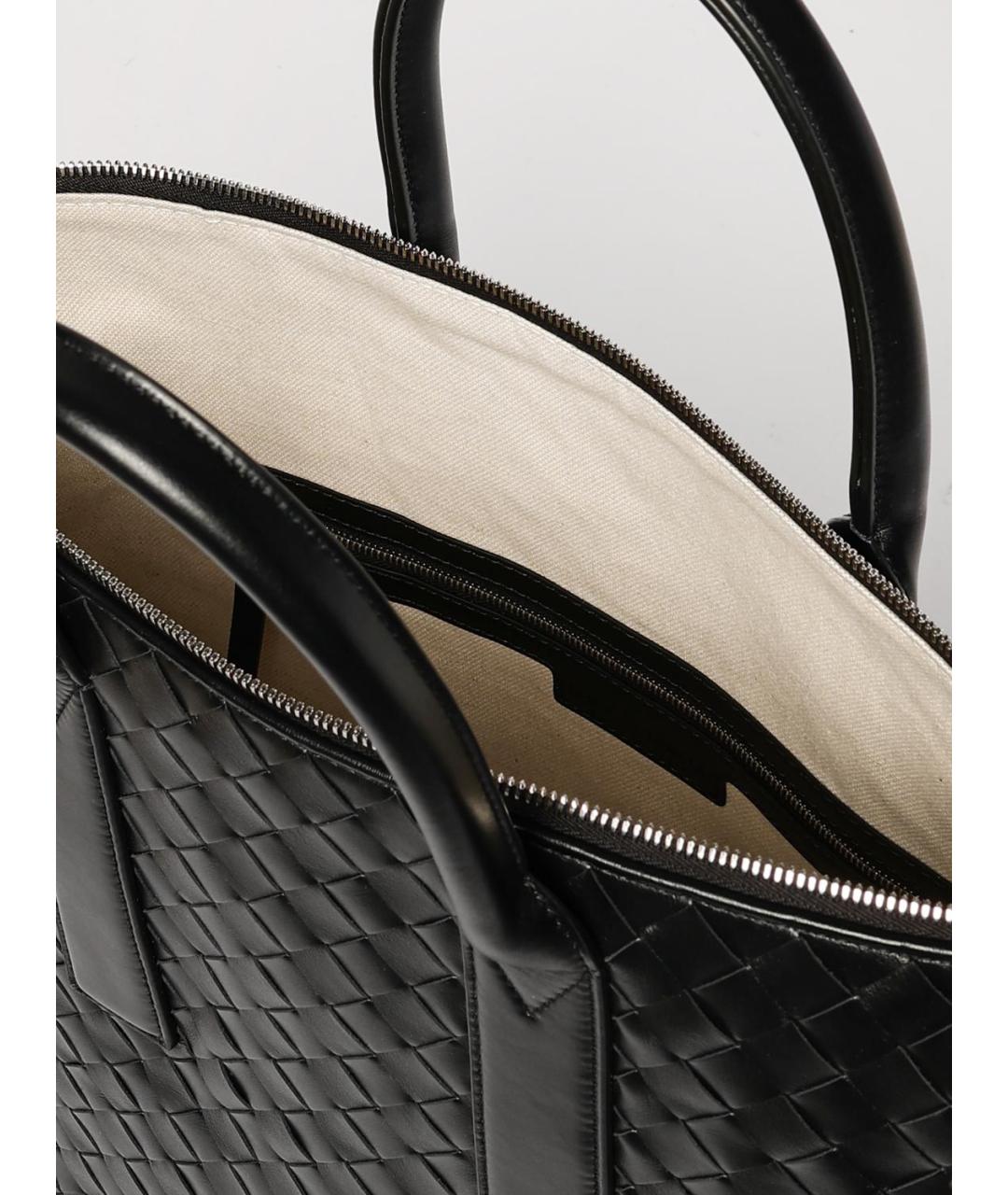 BOTTEGA VENETA Черная кожаная сумка тоут, фото 5
