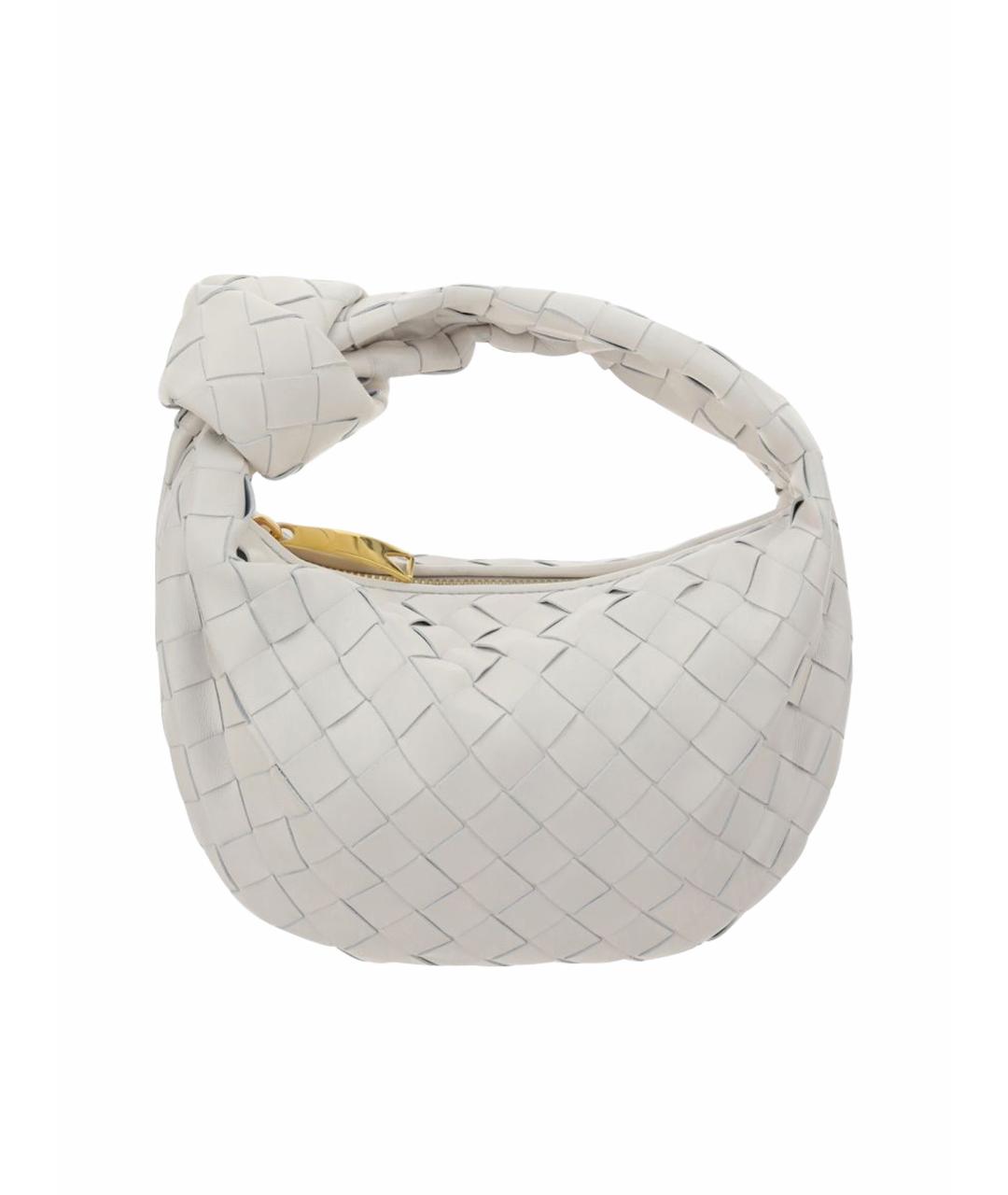 BOTTEGA VENETA Белая кожаная сумка с короткими ручками, фото 1