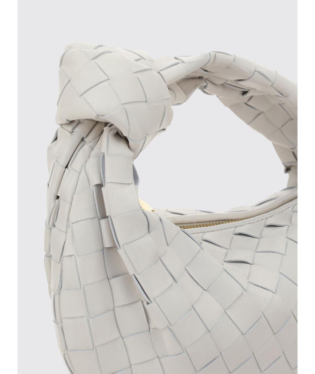 BOTTEGA VENETA Белая кожаная сумка с короткими ручками, фото 3