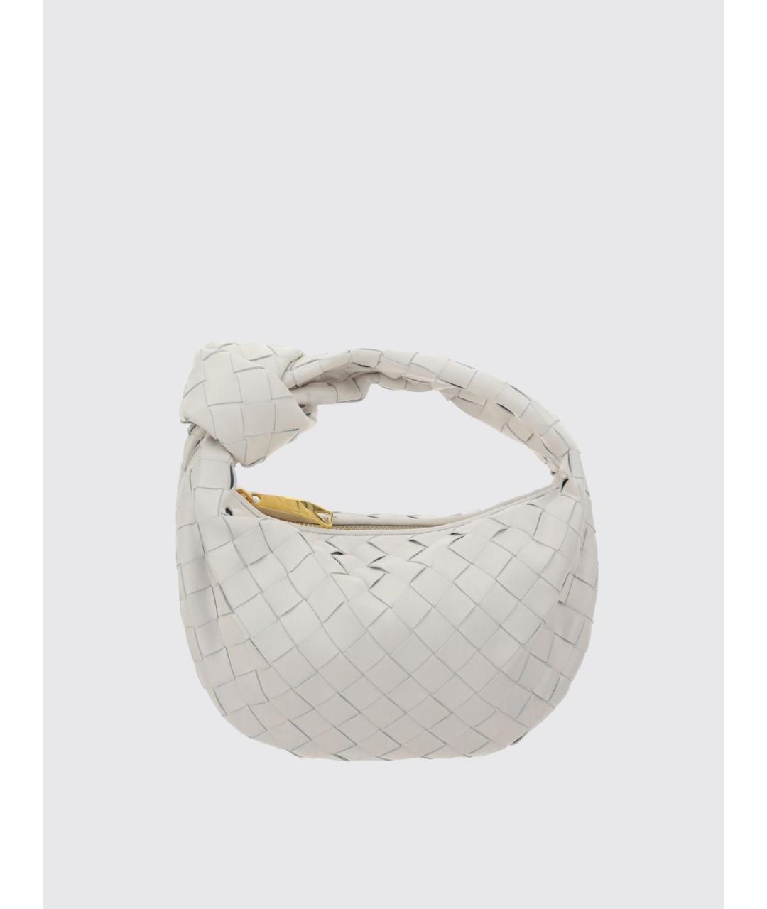 BOTTEGA VENETA Белая кожаная сумка с короткими ручками, фото 4