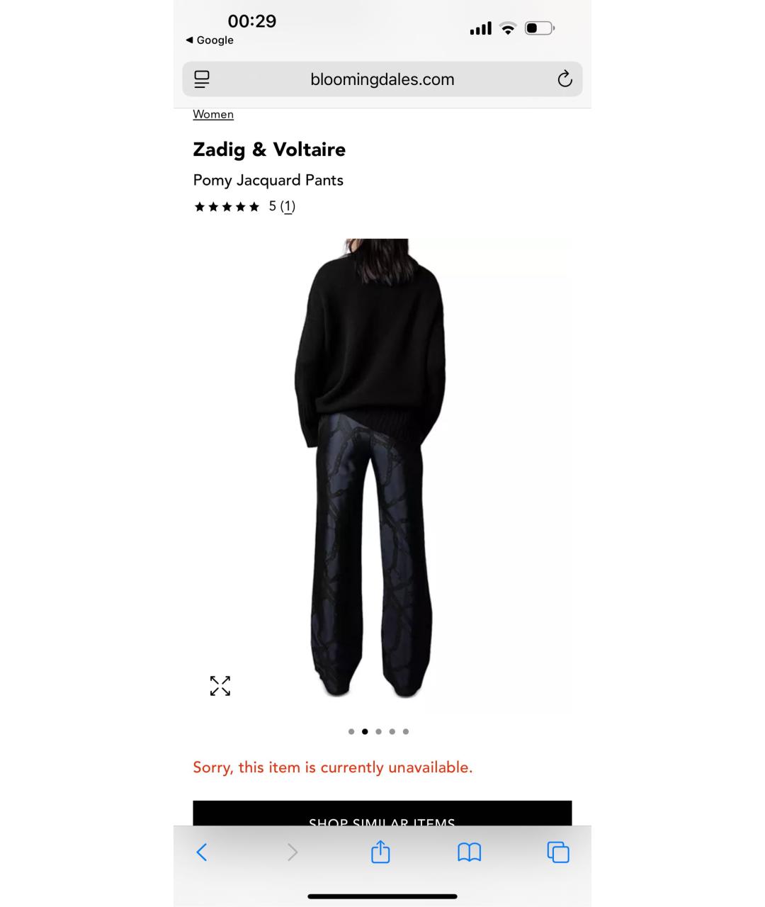 ZADIG & VOLTAIRE Темно-синие вискозные прямые брюки, фото 6