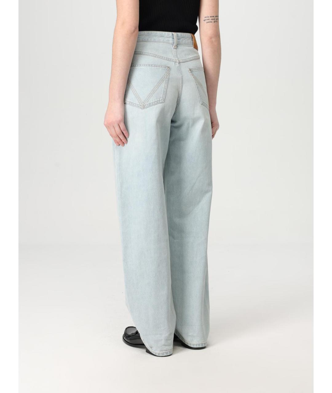 BOTTEGA VENETA Голубые хлопковые прямые джинсы, фото 3