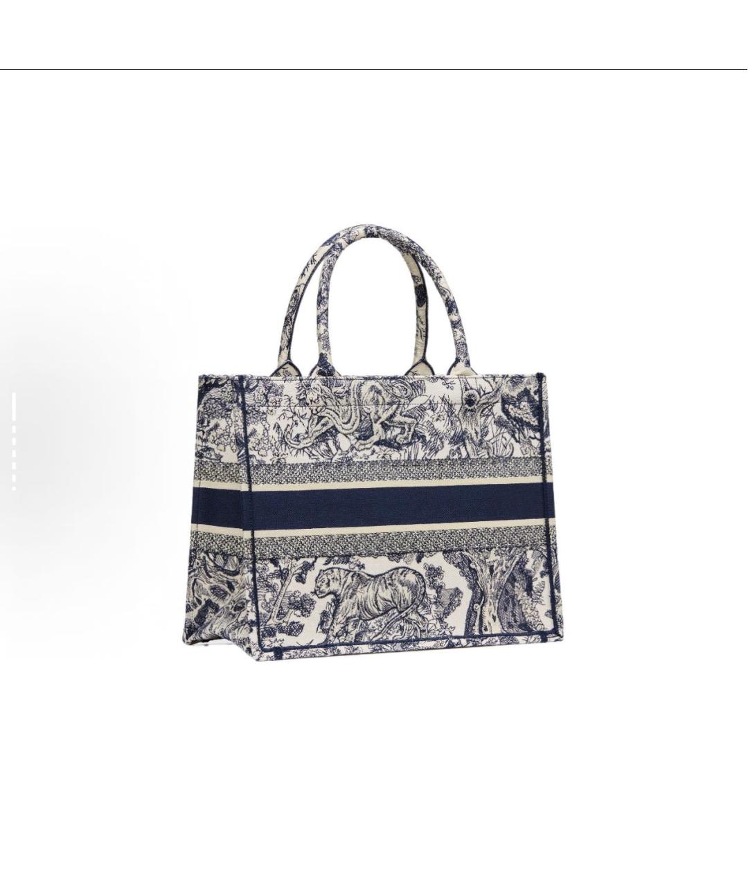 CHRISTIAN DIOR Синяя жаккардовая сумка тоут, фото 3