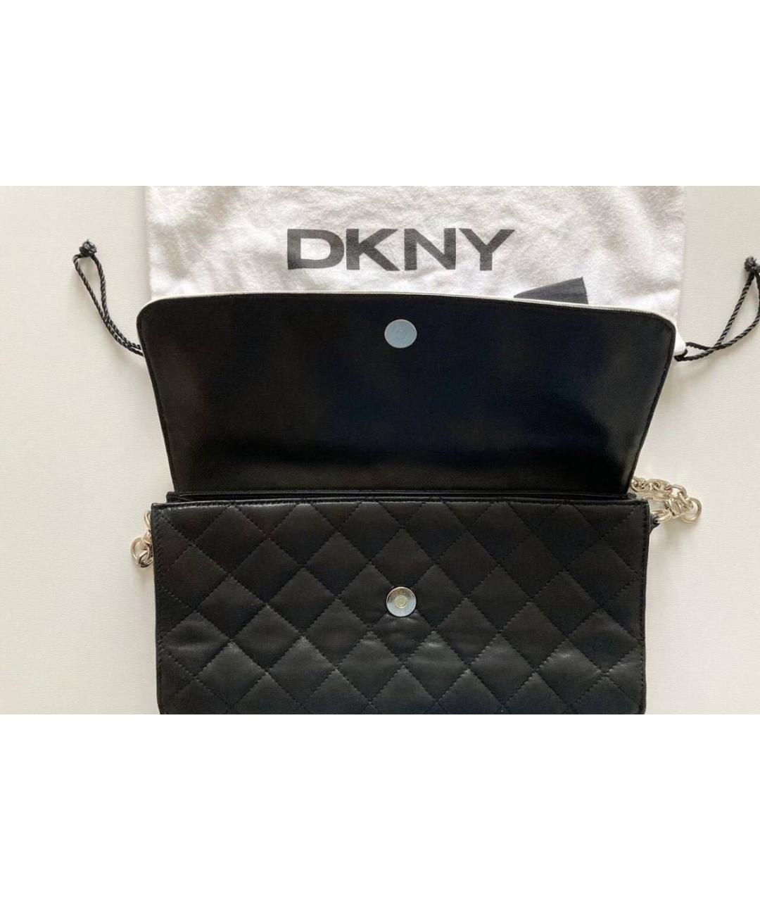DKNY Черная кожаная сумка через плечо, фото 4