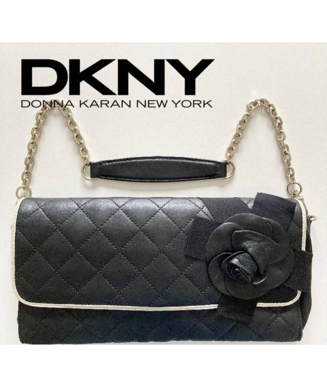 DKNY Черная кожаная сумка через плечо, фото 9