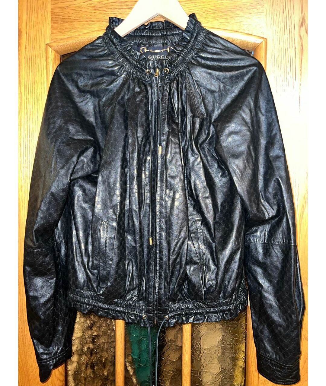 GUCCI Черная кожаная куртка, фото 7