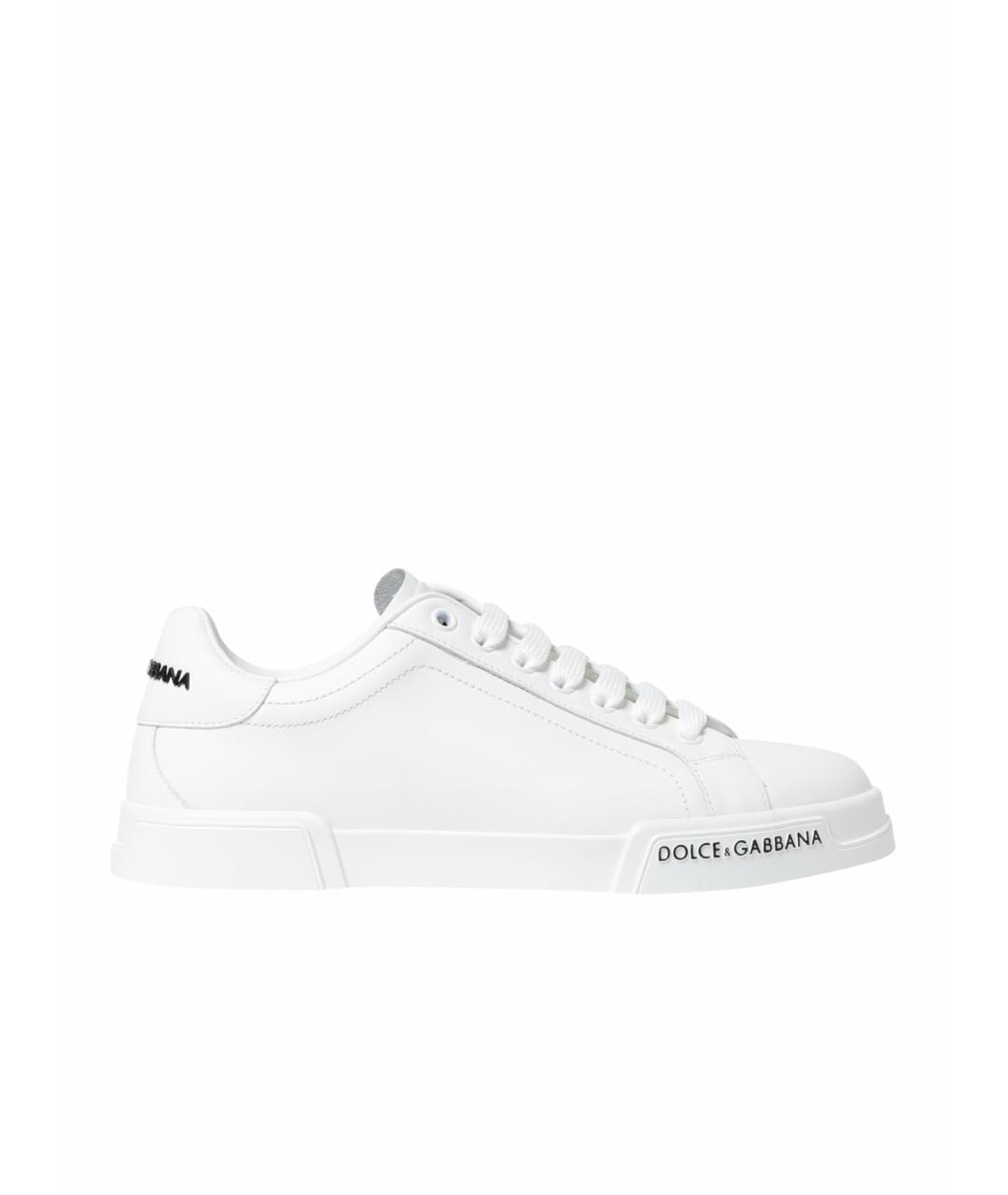 DOLCE&GABBANA Белые кожаные низкие кроссовки / кеды, фото 1
