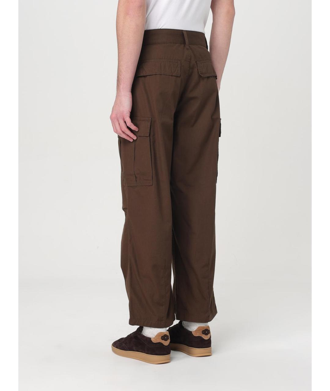 CARHARTT WIP Коричневые хлопковые повседневные брюки, фото 3