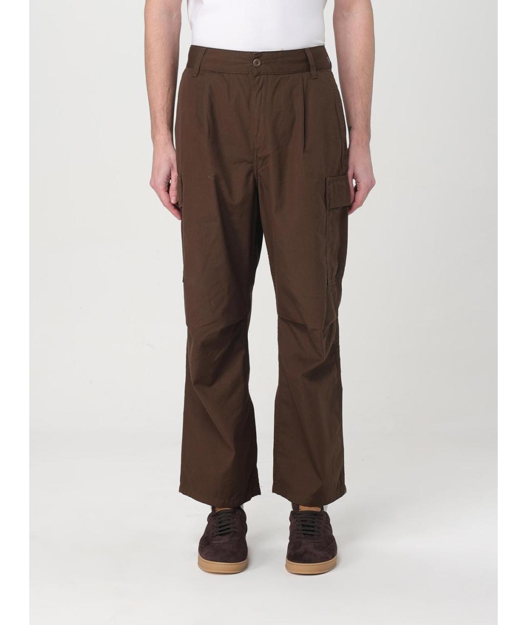 CARHARTT WIP Коричневые хлопковые повседневные брюки, фото 2