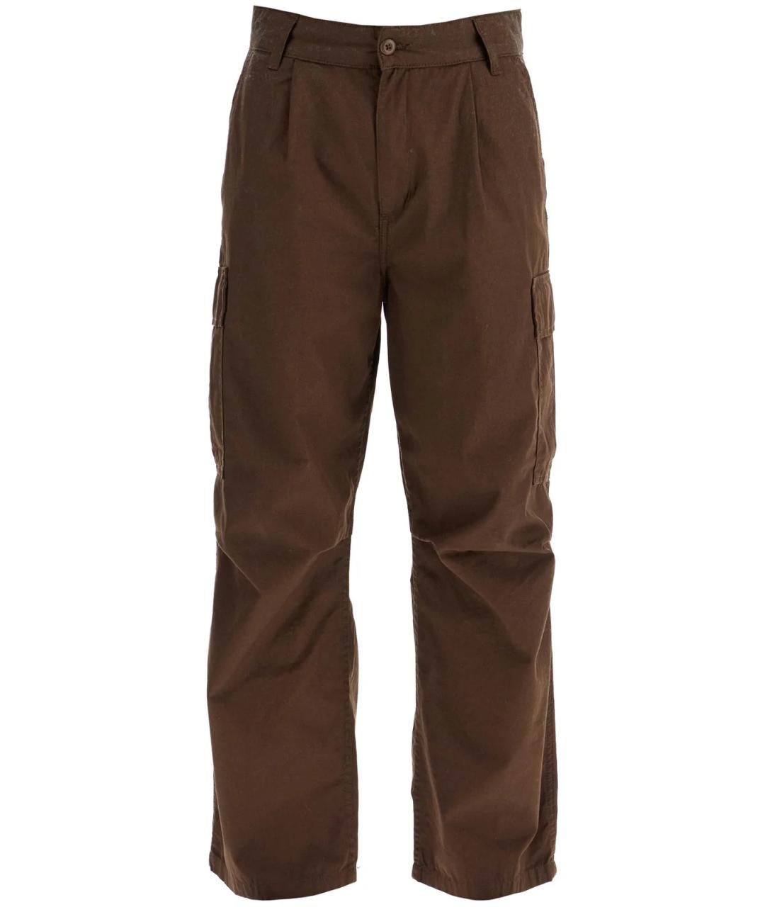 CARHARTT WIP Коричневые хлопковые повседневные брюки, фото 1