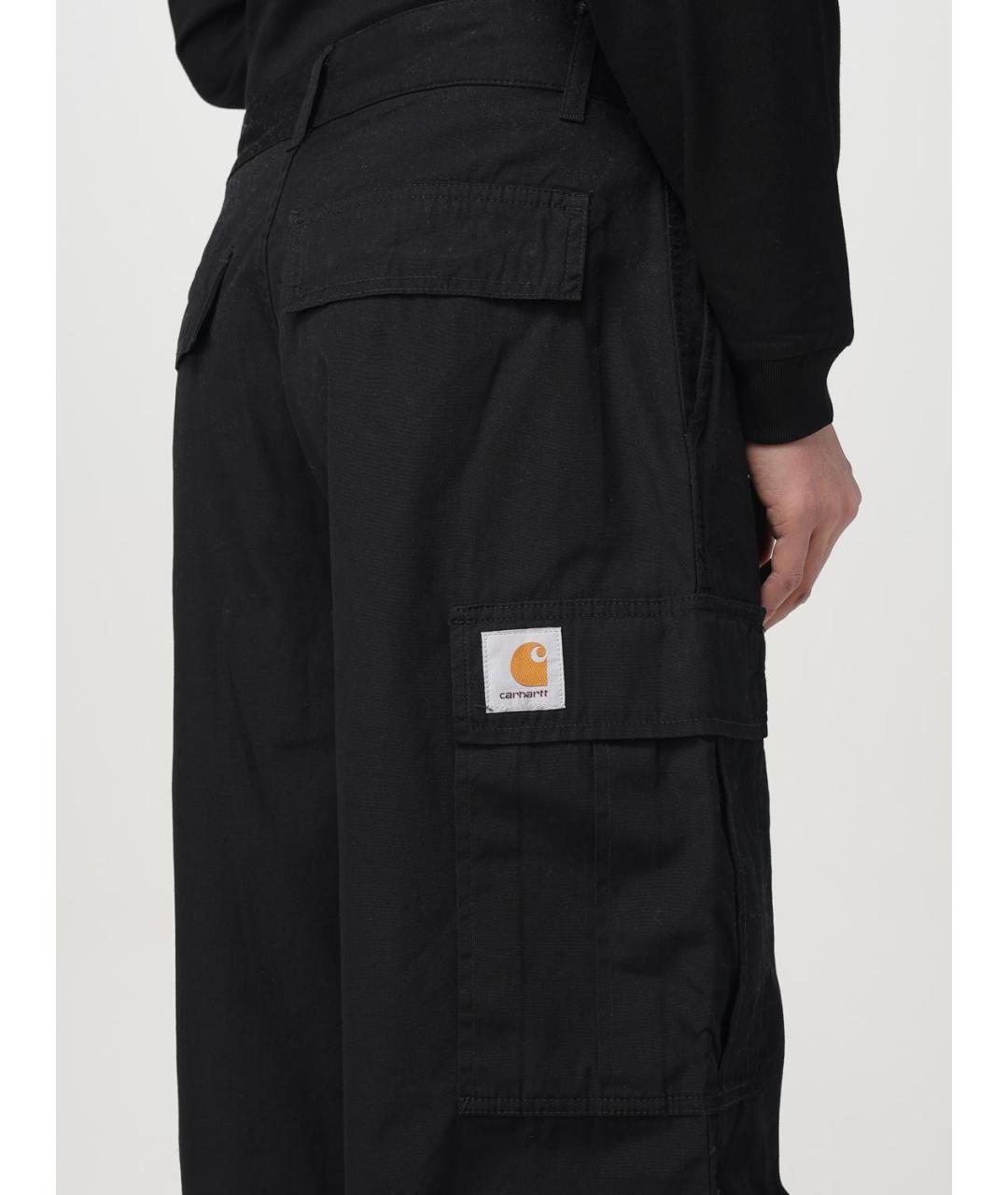 CARHARTT WIP Черные хлопковые повседневные брюки, фото 4