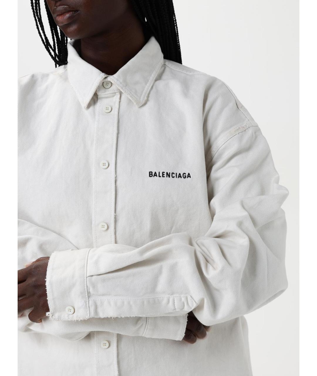 BALENCIAGA Белая хлопковая рубашка, фото 6