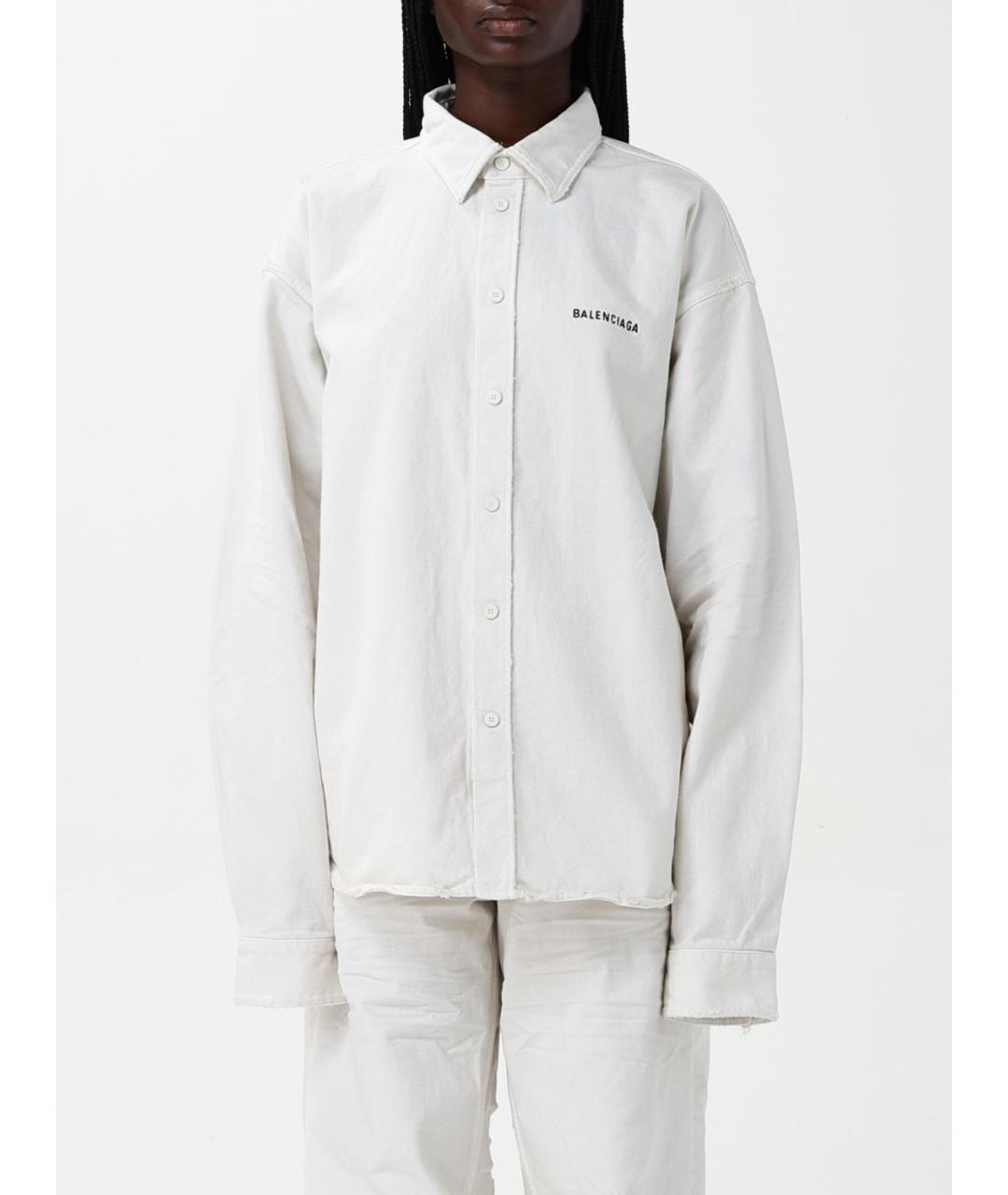 BALENCIAGA Белая хлопковая рубашка, фото 2