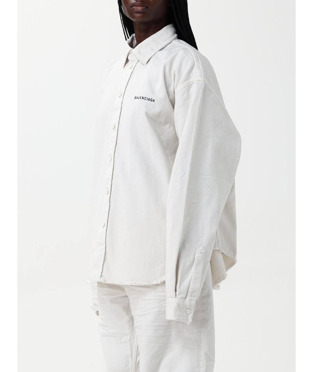 BALENCIAGA Белая хлопковая рубашка, фото 5