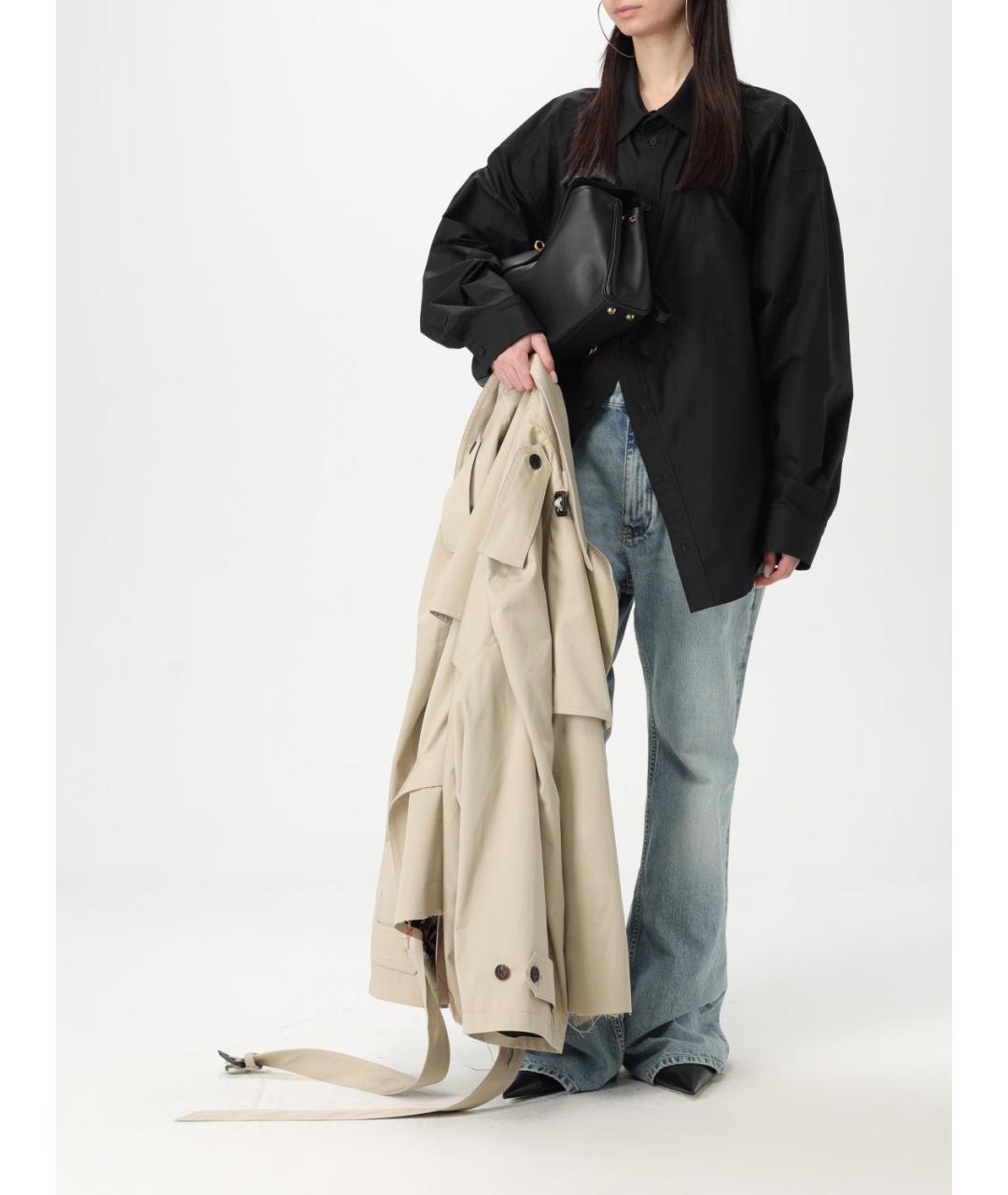 BALENCIAGA Черная кожаная сумка через плечо, фото 2