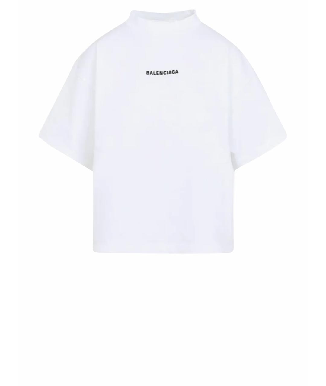 BALENCIAGA Белая хлопковая футболка, фото 1