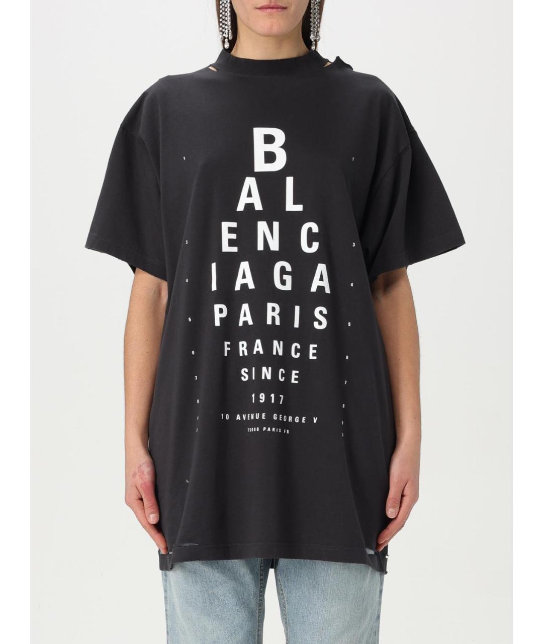 BALENCIAGA Черная футболка, фото 2