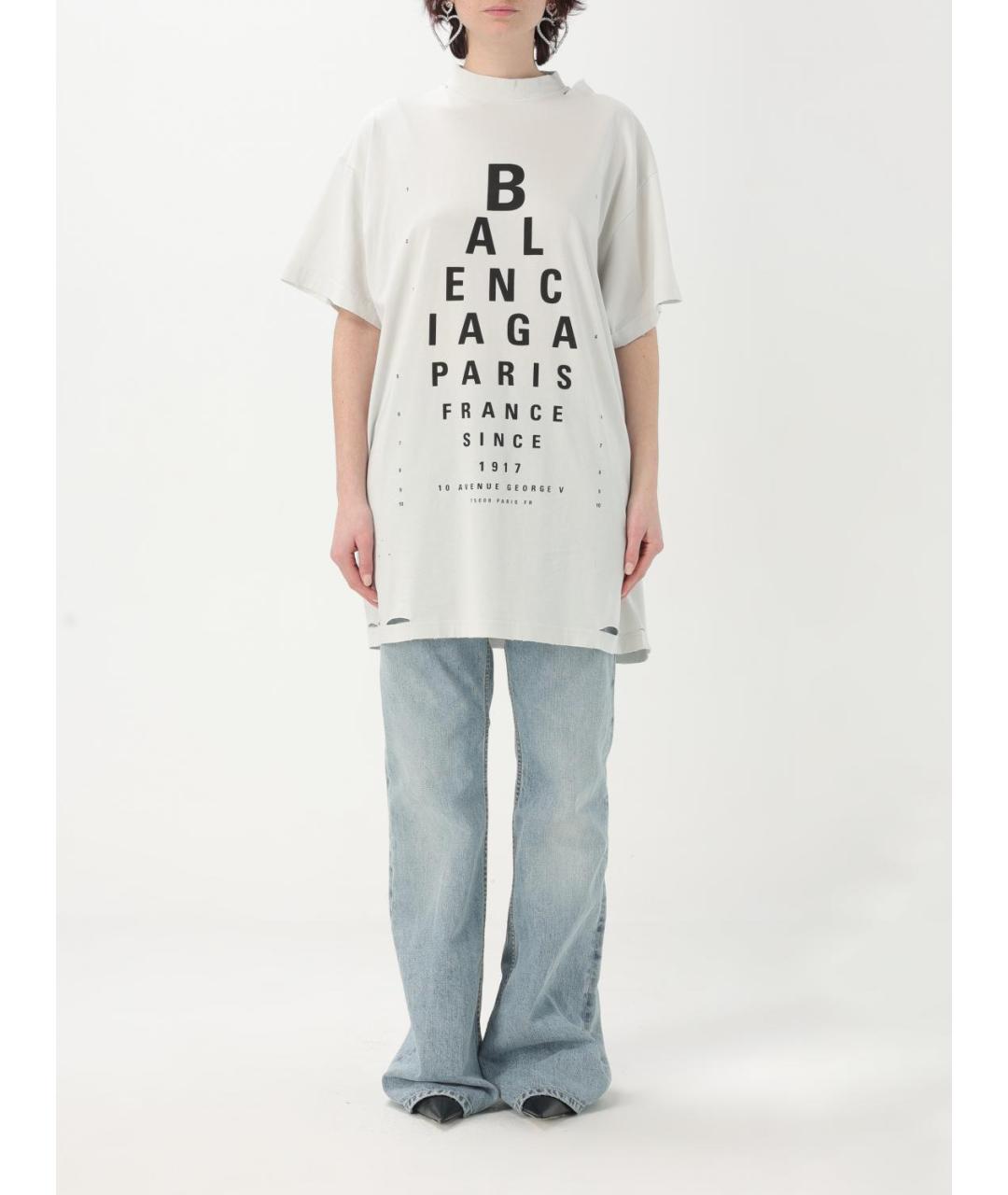 BALENCIAGA Белая футболка, фото 2