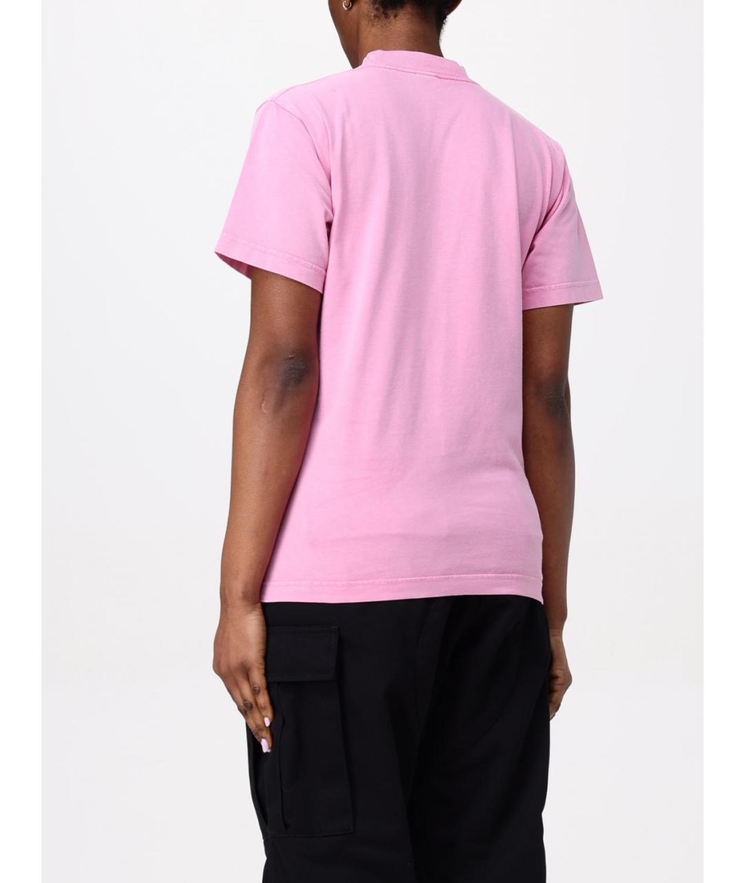 BALENCIAGA Розовая хлопковая футболка, фото 4