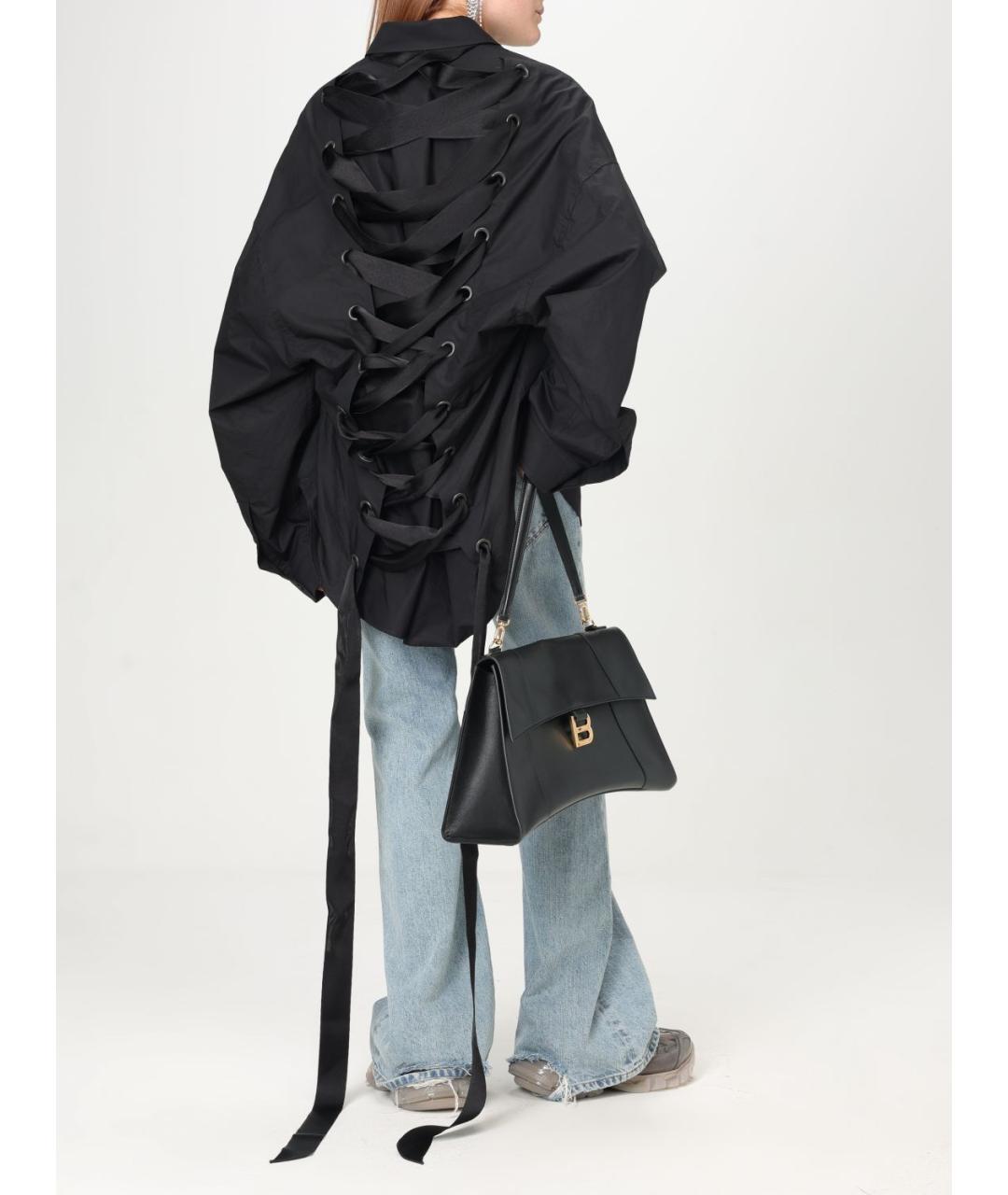 BALENCIAGA Черная кожаная сумка через плечо, фото 2