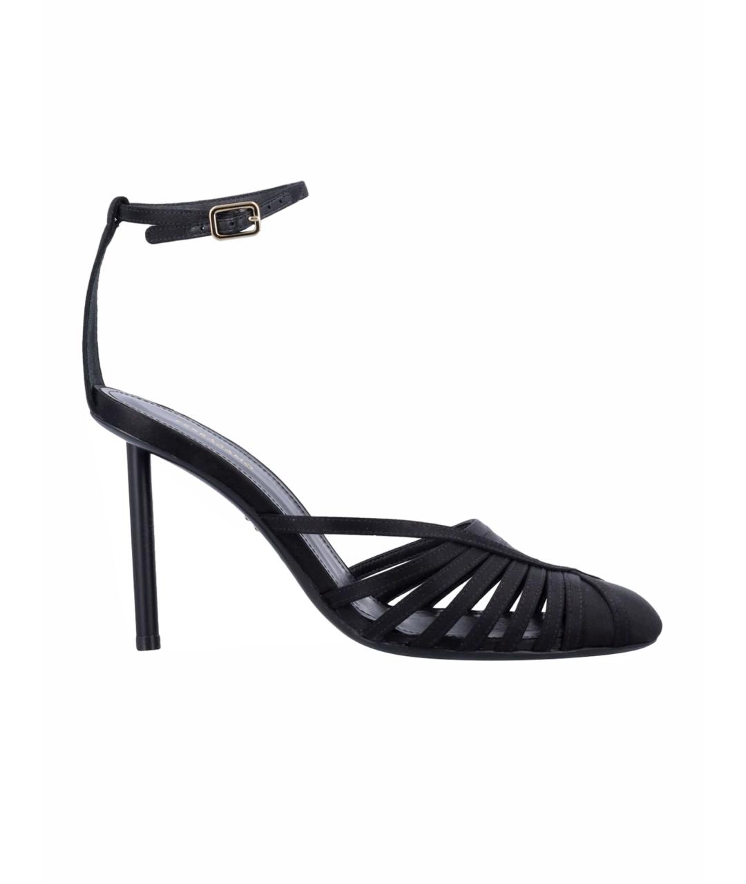 FERRAGAMO Черные текстильные босоножки, фото 1