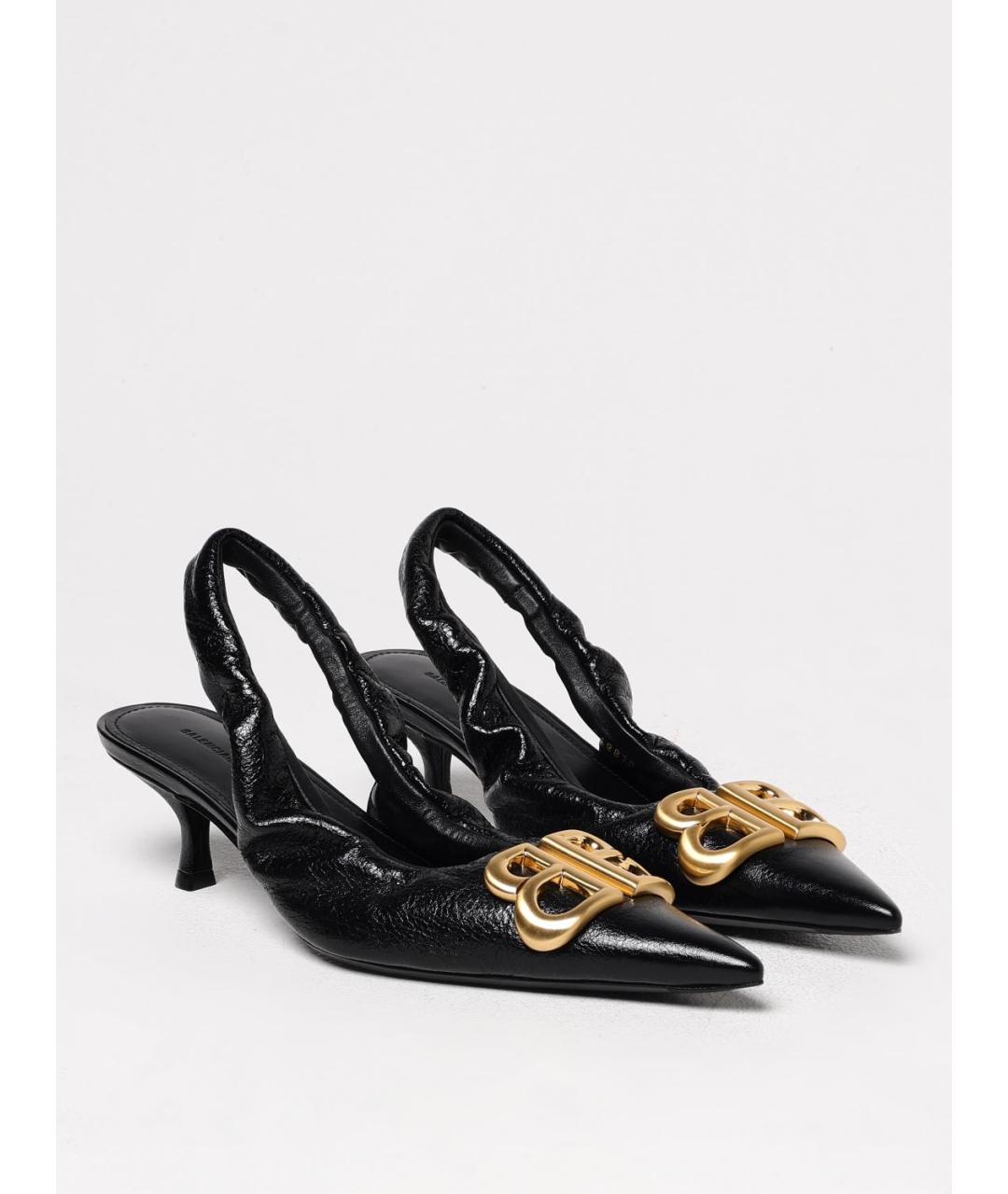 BALENCIAGA Черные кожаные туфли, фото 2