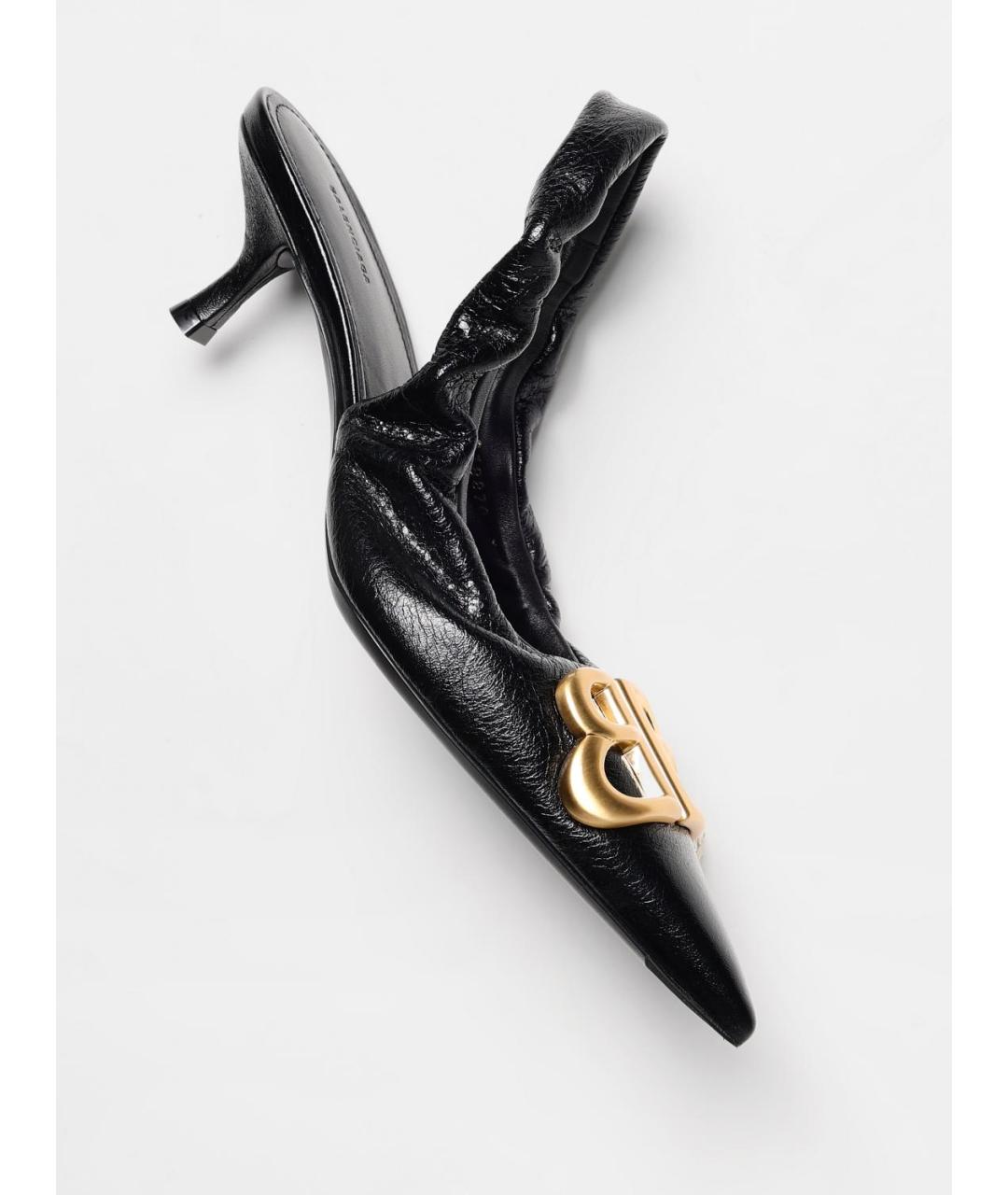BALENCIAGA Черные кожаные туфли, фото 4