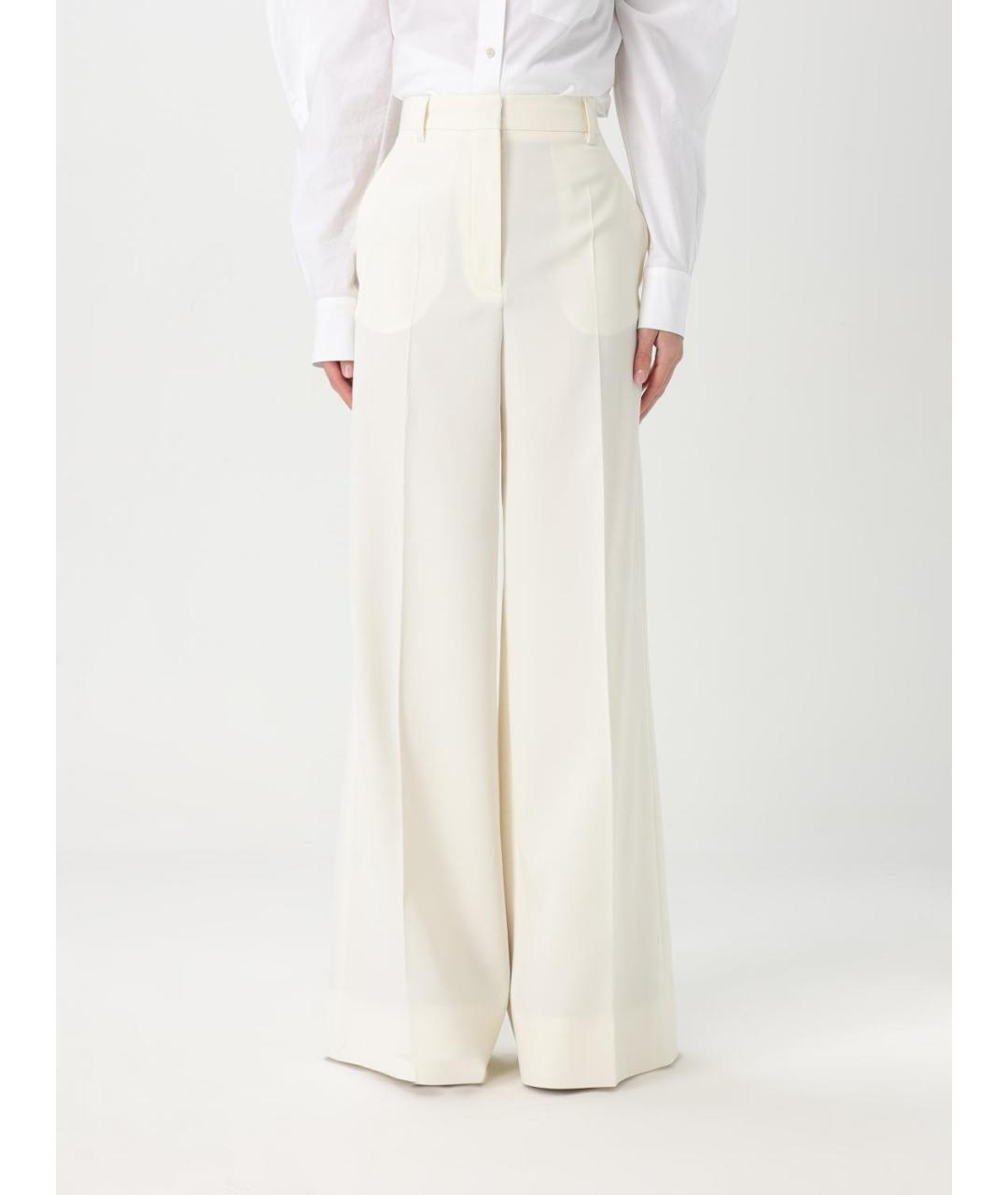 STELLA MCCARTNEY Белые шерстяные брюки широкие, фото 2