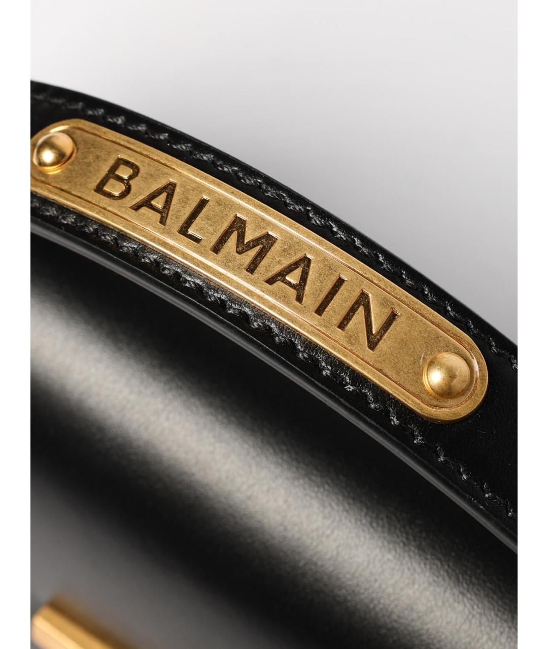 BALMAIN Черная кожаная сумка с короткими ручками, фото 4