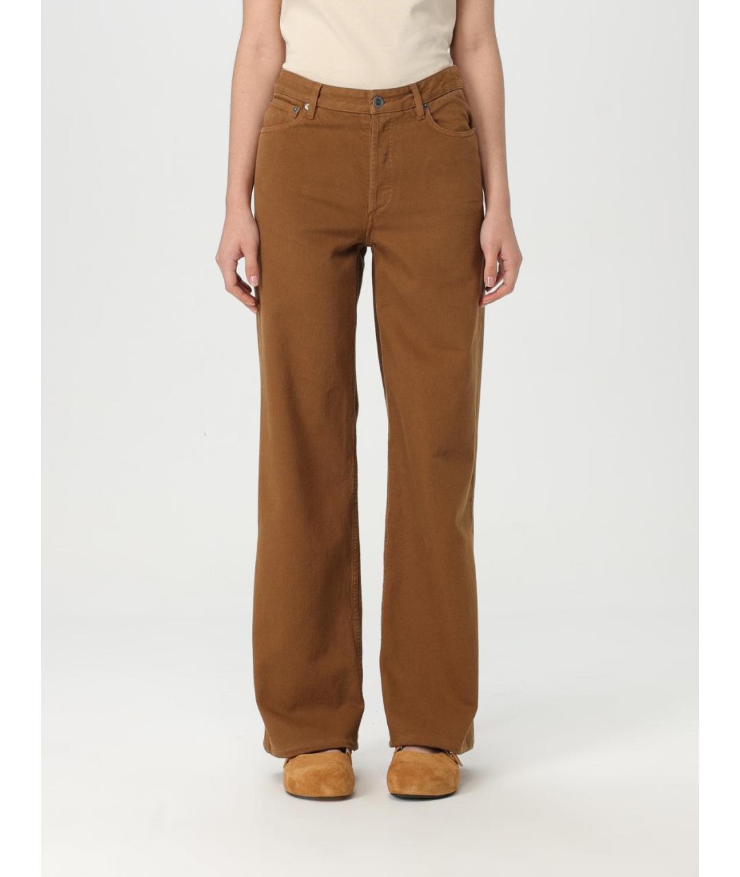 A.P.C. Коричневые хлопковые прямые джинсы, фото 2