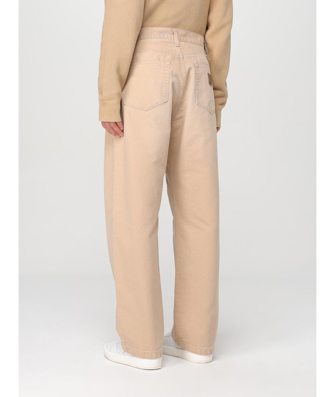 CARHARTT WIP Бежевые хлопковые повседневные брюки, фото 4
