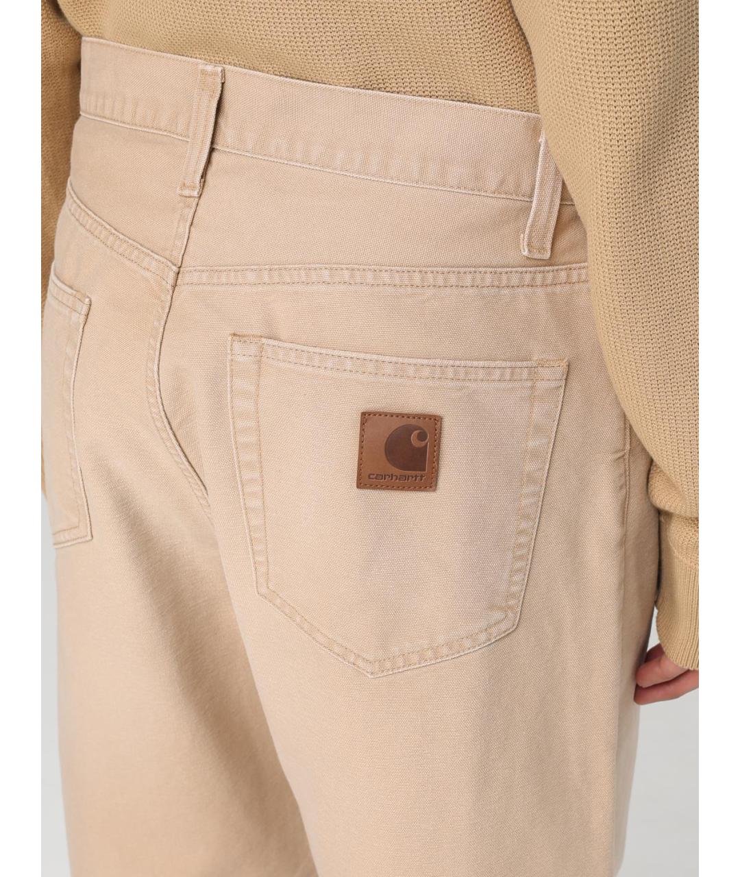 CARHARTT WIP Бежевые хлопковые повседневные брюки, фото 5