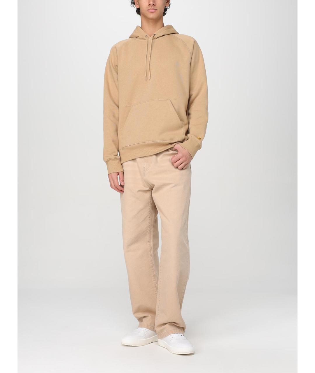 CARHARTT WIP Бежевые хлопковые повседневные брюки, фото 3