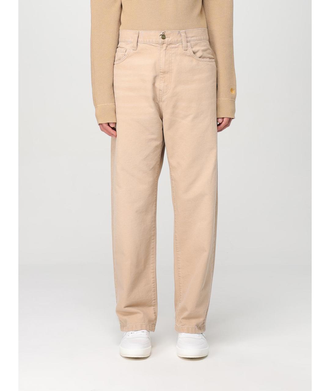 CARHARTT WIP Бежевые хлопковые повседневные брюки, фото 2