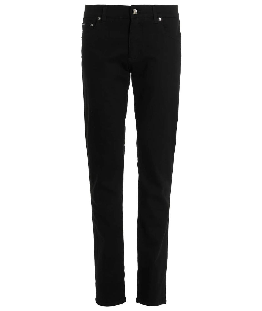 DOLCE&GABBANA Черные хлопко-эластановые прямые джинсы, фото 1