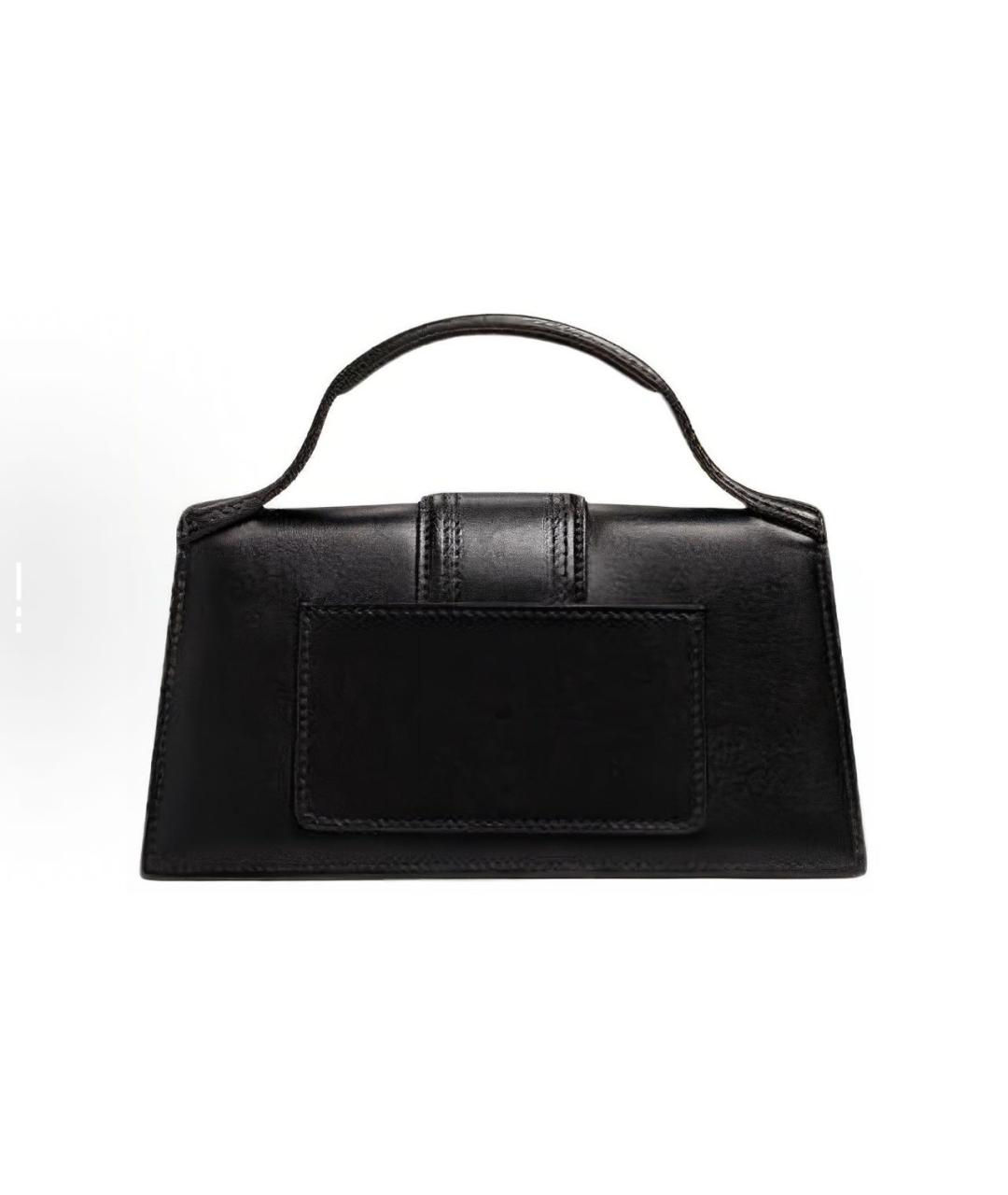 JACQUEMUS Черная кожаная сумка с короткими ручками, фото 5