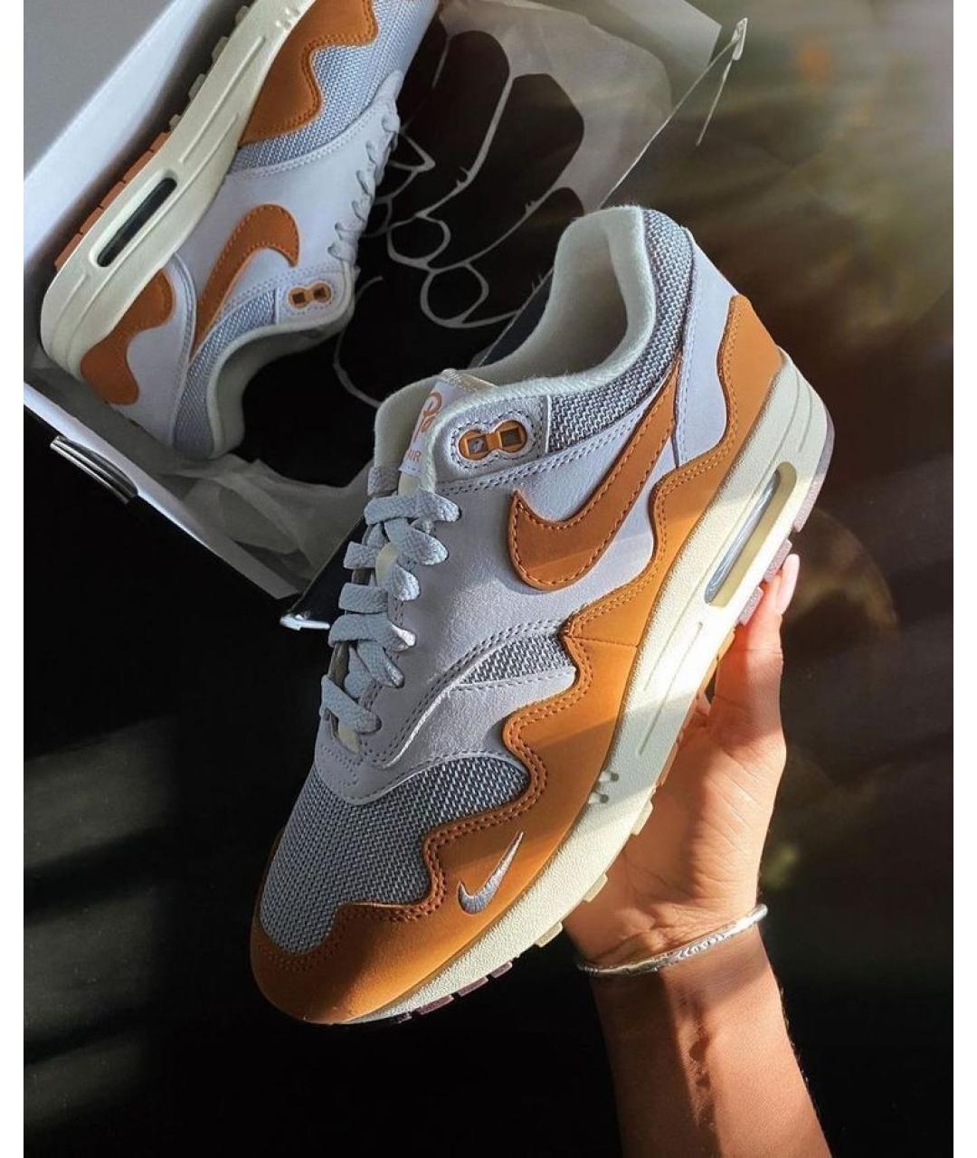 NIKE Оранжевые кожаные кроссовки, фото 8