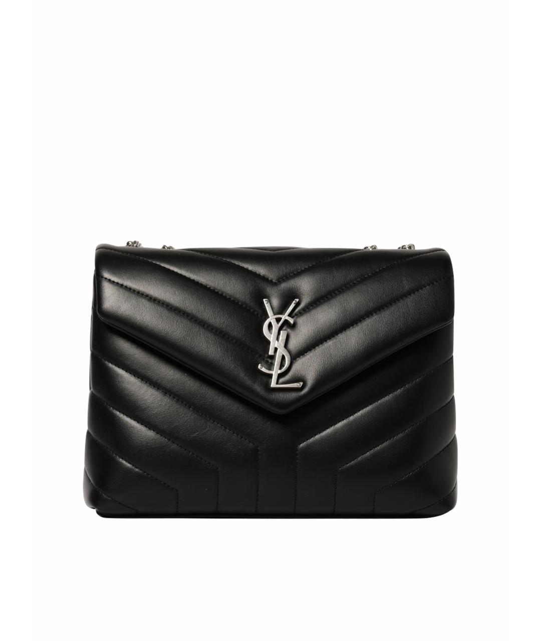 SAINT LAURENT Черная кожаная сумка через плечо, фото 1