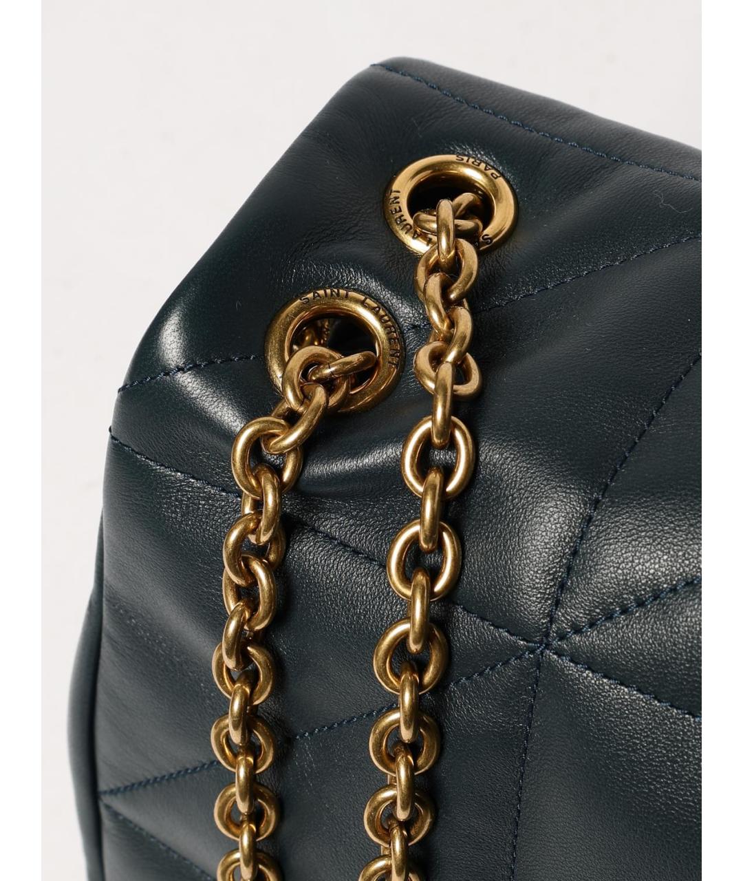 SAINT LAURENT Темно-синяя кожаная сумка через плечо, фото 4