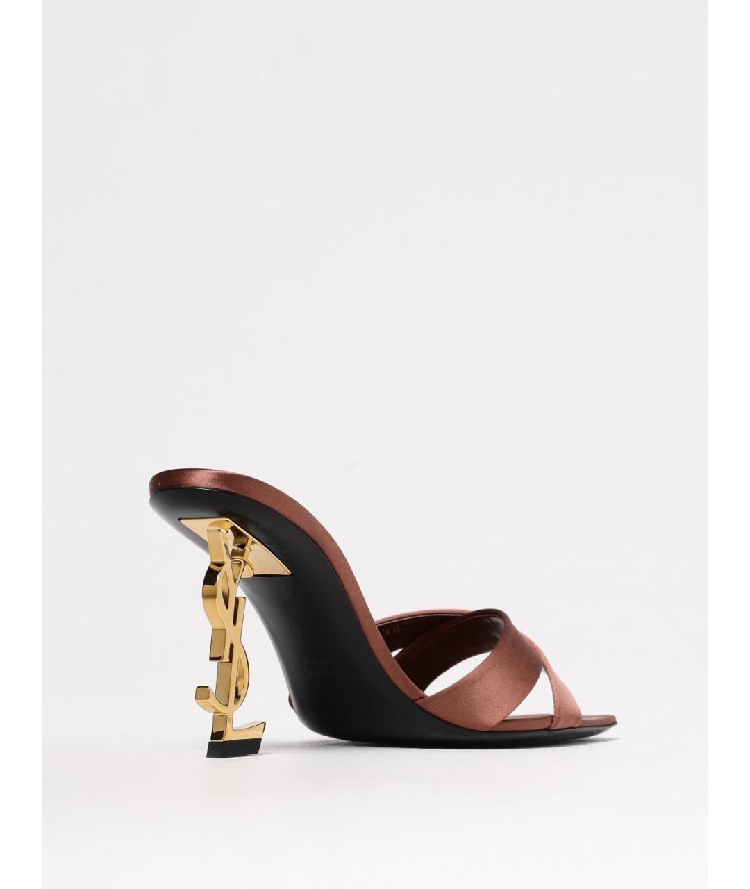 SAINT LAURENT Коричневые мюли, фото 3