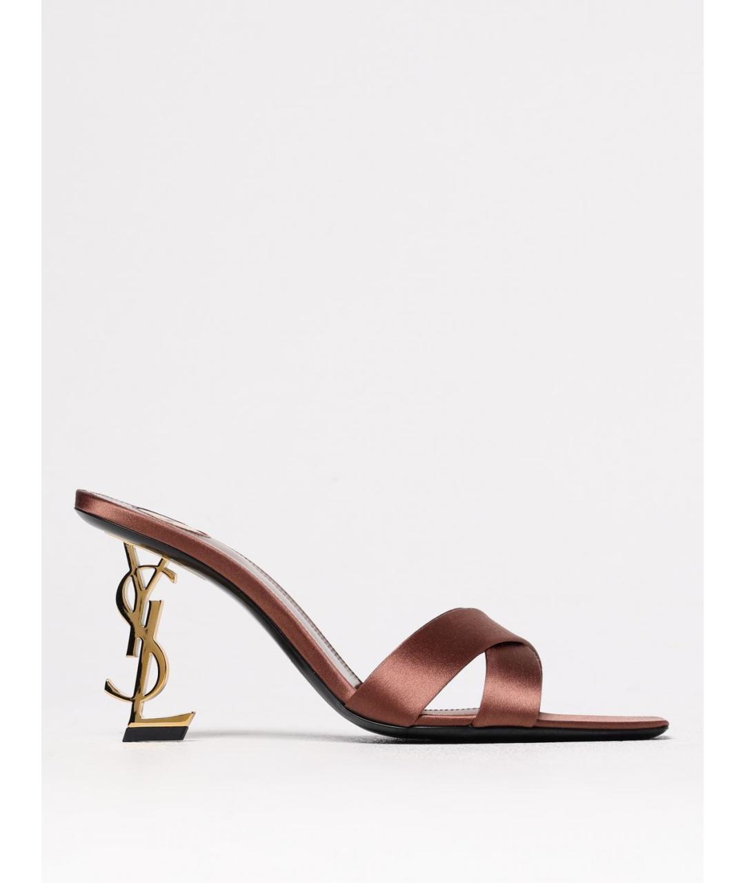SAINT LAURENT Коричневые мюли, фото 5