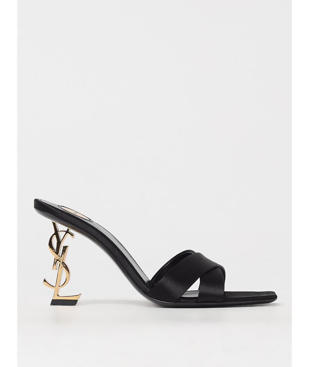 SAINT LAURENT Черные кожаные мюли, фото 5