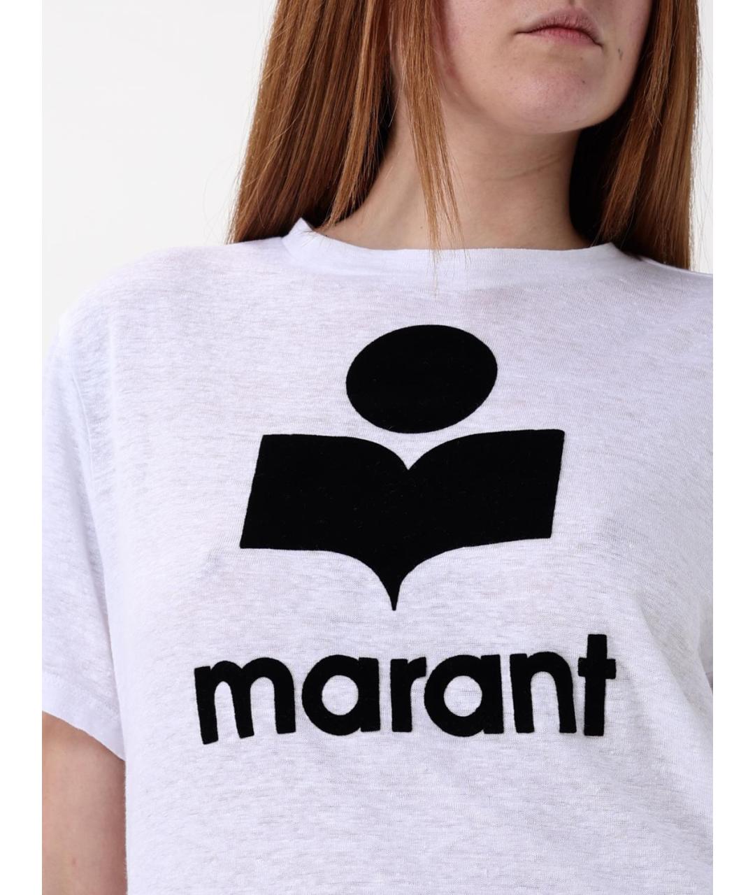 ISABEL MARANT ETOILE Белая льняная футболка, фото 5
