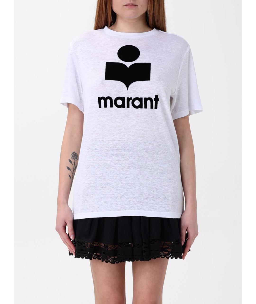 ISABEL MARANT ETOILE Белая льняная футболка, фото 2