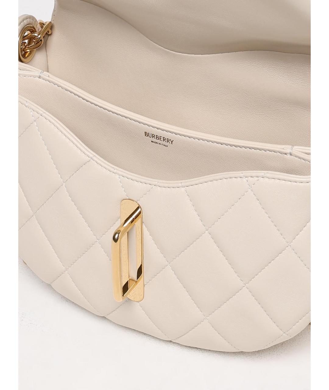 BURBERRY Бежевая кожаная сумка через плечо, фото 5